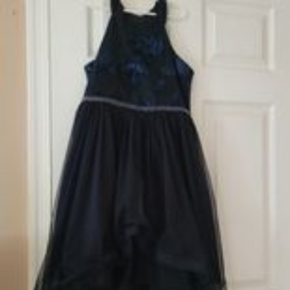 Girls Navy Blue HI/LO Dress Sz14